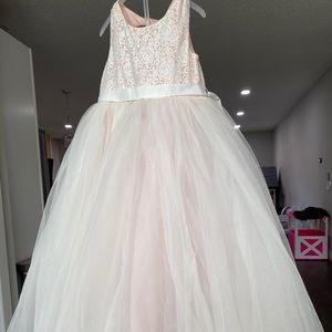 David’s Bridal flower girl whisper pink 6T